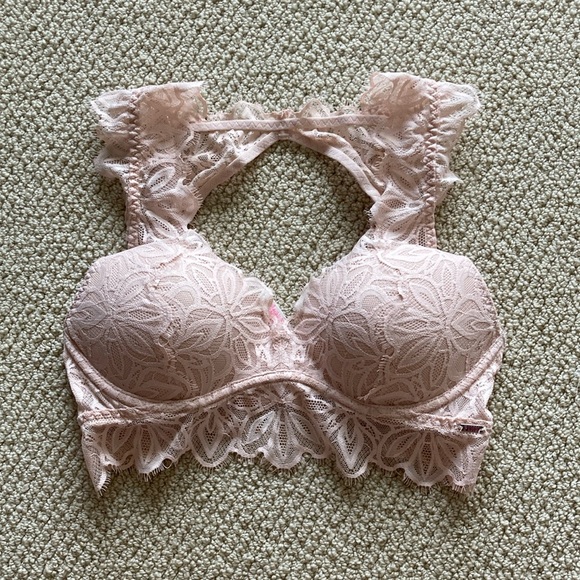 Victoria's Secret Other - NEW Victoria’s Secret Lacy Date Push Up Bralette Bra Pale Pink Straps Small NWOT